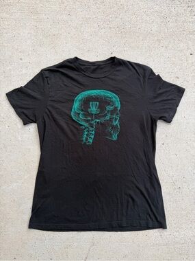 Disc Golf Basket Case Skull Graphic Tee Black Shirt Med Streetwear